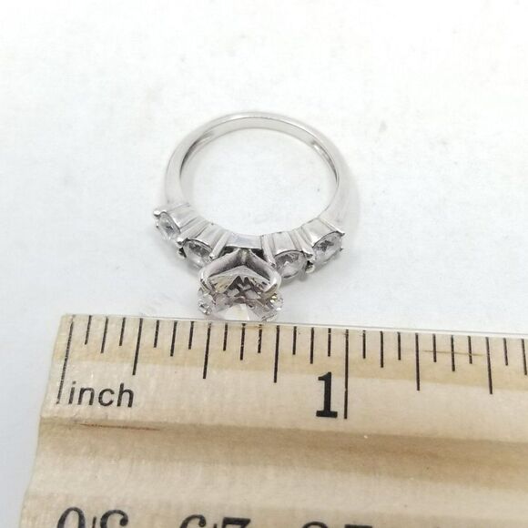 Vintage Sterling Silver Sparkly CZ Ring, Size 5 Band, Engagement Promise - Picture 8 of 10